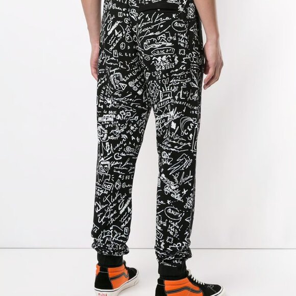 MARCELO BURLON C.OF MILAN HOME scribble print track pants Size M - Picture 3 of 4